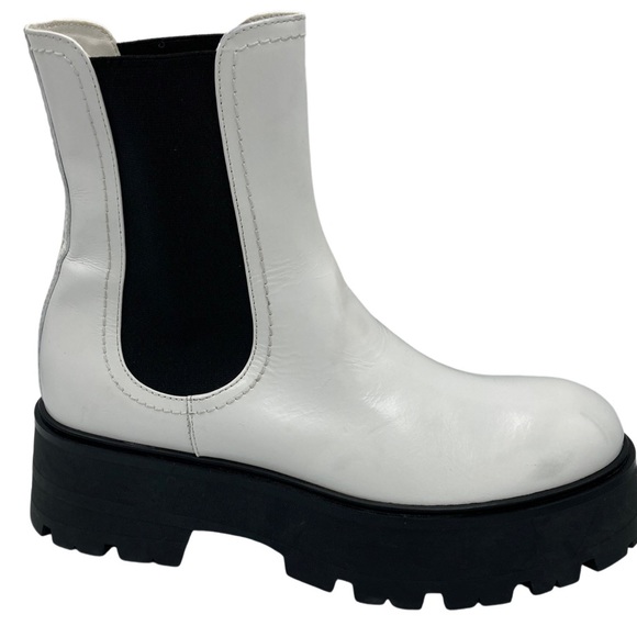 NWOB Alexander McQueen Ivory Leather Rave Chelsea High-Top Boots - Sz 9 - Picture 3 of 13